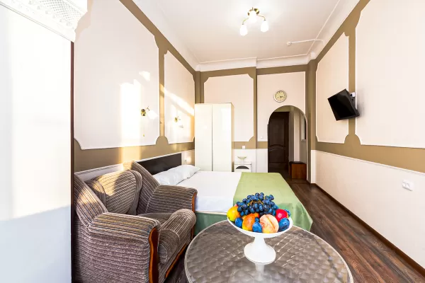 Одноместный однокомнатный номер Стандарт 1 категории в 1 корпусе в санатории «Здоровье» в г. Железноводске - фотография