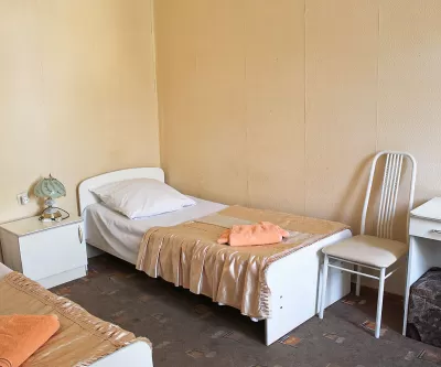 Двухместный однокомнатный номер Стандарт 3-й категории во 2 корпусе в санатории «Здоровье» в г. Железноводске - фотография